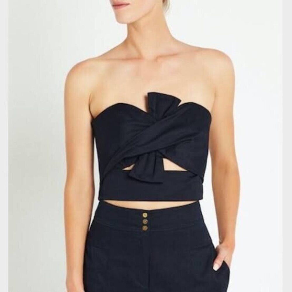 Sass & Bide Bow Bustier in Navy
